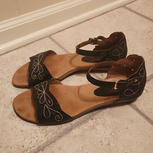 Pikolinos Women's Black & Tan Sandals w/ Ankle Straps Size 41 US 10-10.5 - Picture 2 of 12
